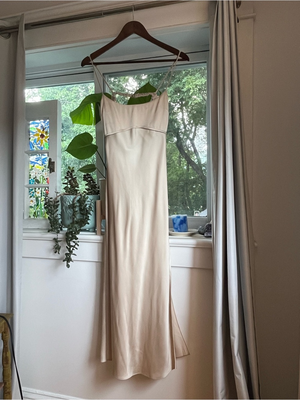 Abercrombie & Fitch Cream Maxi Slip Dress